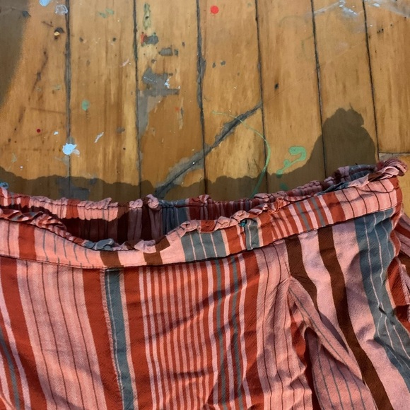 American eagle elastic waist pull on wide leg striped pants - Picture 2 of 4